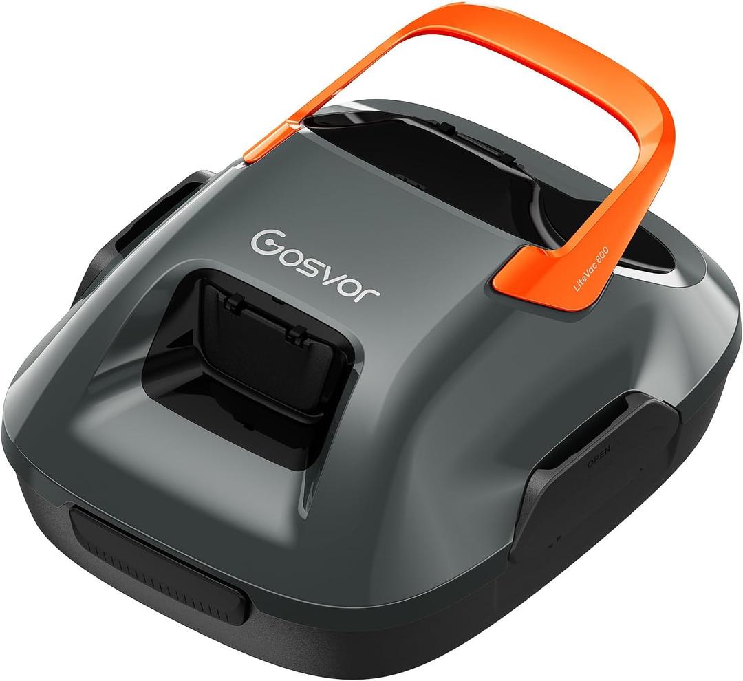 Gosvor Cordless Robotic Pool Cleaner, Pool Vacuum for Above Ground Pool Lasts 90 Min, Portable, Self-Parking, Ideal for Flat Pools up to 860 sq.ft