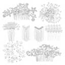 Maitys 44 Pieces Wedding Hair Accessories Faux Pearl Crystal Comb Clips U-shaped Flower Rhinestone Silver Pearl Hair Pieces for Prom Bride Bridesmaid (Classic Style)