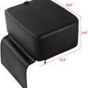 Artist hand Barber Booster Seat for Kids, Children Salon Chair Cushion, 6.5" Thick Toddler Booster Seat for Hair Cutting with Foot Protector, Black Synthetic Leather