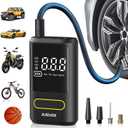 Tire Inflator Portable Air Compressor, Electric Bike Pump with Digital Pressure Gauge, 150 PSI Cordless Air Pump for Car Tires, Motorcycle, Bicycle, Ball with Auto Shutoff, LED Light (Small)