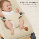 ANGELBLISS Baby Bouncer, Portable Bouncer Seat for Babies, Infants Bouncy Seat with Fabric, Natural Vibrations (Apricot)