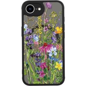 LUHOURI for iPhone 16e Case Cute - Wireless Charing Compatible,Trendy Floral Design for Women Girls,Military-Grade Shockproof Not-Slip Matte Phone Cover, Blooming Flowers