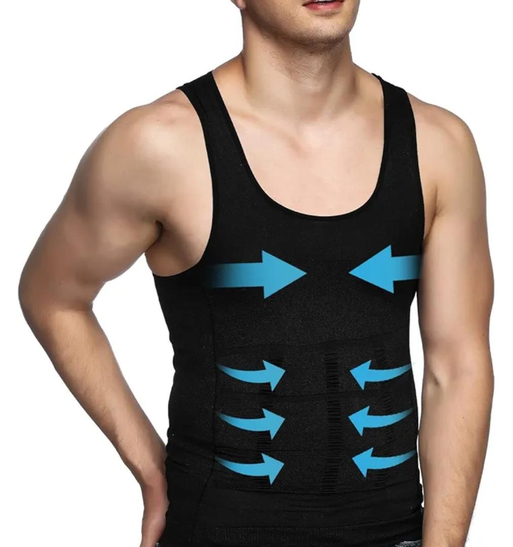 Mens Body Shaper Slimming Vest Compression Tank Top Shapewear Shirt, M
