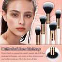 Makeup Brush Set, Premium Synthetic 10 PCS Makeup Brushes, Travel Makeup Brush Set with Soft Hairs, Makeup Brushes Set Professional for Blush, Eyeliner, Eyeshadow, Concealer, and Foundation (White)