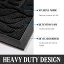 Yimobra Welcome Mat Outdoor 29.5x17, Waterproof Non-Slip Outdoor Mats for Front Door Outside Entrance, Low-Profile Entryway Mat Indoor for Garage Patio, Black