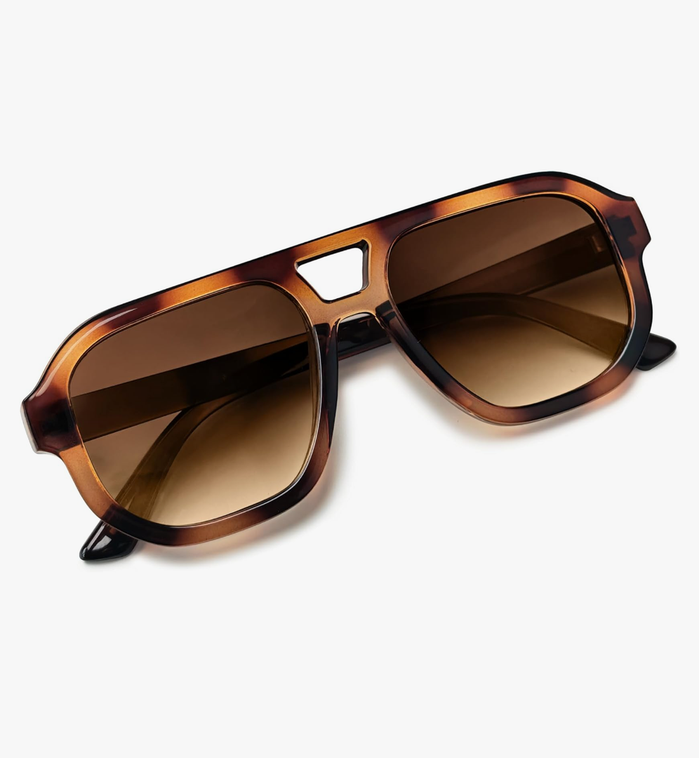 livho Trendy Polarized Square Aviator Sunglasses Women Men Square Eyewear Frame, Retro Sun Glasses for Women Men 2025 Shades