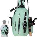 yuzhiyuan Small Fishing Bag with Rod Strap, Upgrade Pu Surface, Fishing Sling Portable & Lightweight, Fish Small Tackle bag – Fits Tackle Boxes & Gear, Move Freely, Cast Smoothly - Fishing Gifts for Men