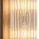 Black Wall Sconces with Crystal Glass Strip Bathroom Sconces Modern Wall Lights for Bedroom Living Room Hallway Wall Light Fixtures, 2 Light E12 Base (15.74 in High)