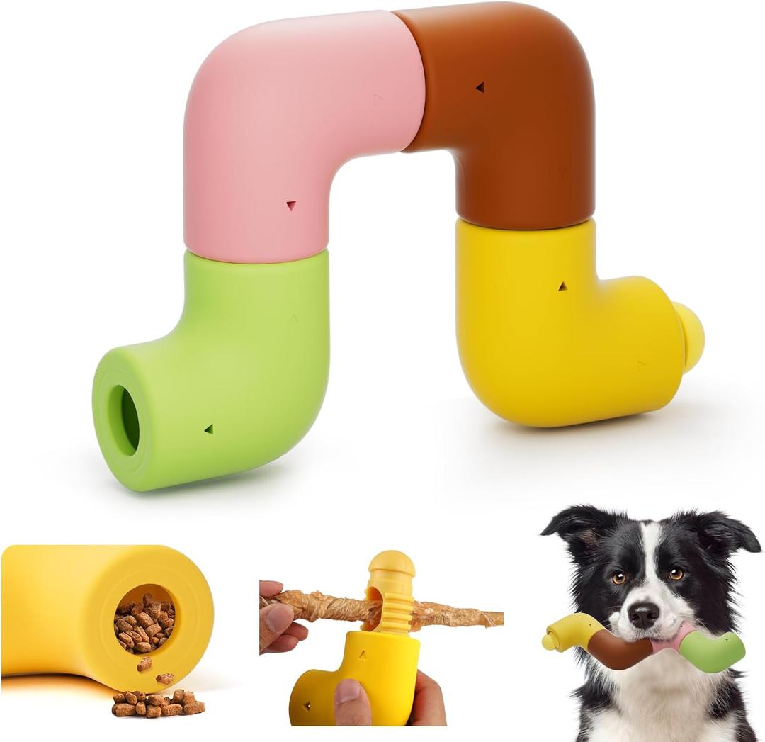 HETOO Dog Toys for Aggressive Chewers: Natural Rubber Chew Toy for Large Medium Breed, Interactive Dog Toys, 8 Pack