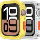 Amizee 2 Pack Rugged Case Compatible with Apple Watch Case Series 11/10 42mm, Soft TPU Shockproof Bumper Drop Proof Protective Cover for iWatch (Yellow/Clear)