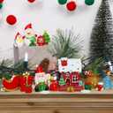 2 x Lulu Home 24 Pcs Christmas Decorative Crafts Kit, Resin Miniature Snowman Tree Snowflakes Gift Box Santa Figurines & House Ornaments for Snow Globes DIY Xmas Accessories