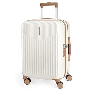 BAGSMART Carry On Luggage 22x14x9 Airline Approved with Spinner Wheels, 100% PC Hardside Expandable Luggage with TSA Lock for Trips, 20 Inch Rolling Suitcases for Men Women, Beige