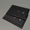 OKAWYC Triple Toggle Light Switch Cover Luca Metal Wall Plate, 2-Pack Aged Bronze 3 Gang, Light Switch Cover Decorative Wallplate, Durable