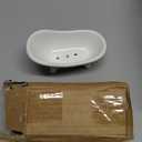1piece 5.6" White Ceramic Mini Bathtub Soap Dish Small Planter Makeup Organizer Container Hamster Bathtub (White)