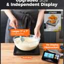 Atogou Upgraded Wireless Food Scale, 33lb/15kg Kitchen Scale with Detachable Display & Larger Platform, 0.1oz/1g, 9 Units, Counting Function, Stainless Steel, for Cooking, Baking, Shipping, Black