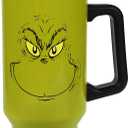 Bioworld Grinch Grinning Face 40 Oz Green Stainless Steel Tumbler With Handle