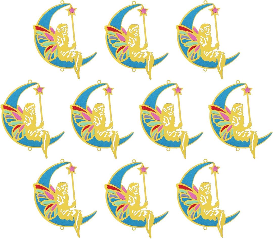 10pcs Suncatcher Parts Metal Blue Fairy Window Pendant DIY Part Ornament DIY Part Hand-Crafts