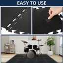 20 Pieces Sound Absorbing Interlocking Floor Mats, 11.8 x 11.8 x 0.4 inches High Density Felt Soundproof Pads Non-Slip Anti Vibration Puzzle Acoustic Blankets Piano Carpet Drum Rug, Black