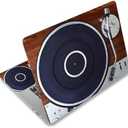 Laptop Decal Sticker Skin Cover, 12" 13.1" 13.3" 14" 15" 15.4" 15.6" Laptop Netbook Vinyl Skin Sticker Cover Art Notebook Protector (2 Wrist Pad Included), Removable Reusable, Retro Music Player