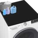 Washer and Dryer Covers for The Top, 26.77In X 26.77In Silicone Dryer Top Protector Mat, Waterproof, Scratch Resistant, Washable, Dryer Countertop for Home Kitchen and Laundry Room (Black-1Pack)