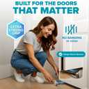 Strongest Home Heavy Duty Door Stopper Wedge (2 Chrome PCs) | Non-Slip Rubber and Metal Door Stop for Heavy Doors | Work on Wood, Tile, Carpet + 2 White Wall Protectors