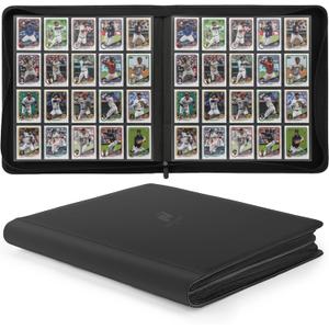 1280+ Cards 20 Pocket Card Binder Collector Card Album Trading Card Binder Ringless Trading Card Album Side Loading Compatible with TCG, Game & Sports Cards (Black)