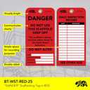 BearTOOLS Scaffold Tags - Safety Inspection Kit with Cable Ties - Danger Scaffold Status Warning Sign - Laminated 3 x 6 in, Pack of 25 - Weatherproof, Tear-Resistant - Red Tags