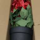 16" Poinsettias Artificial Christmas Flowers 11 Heads Fake Poinsettia Plants for Home Porch Garden Office Indoor Outdoor Christmas Winter Decorations Red