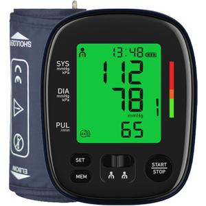 Automatic Upper Arm Blood Pressure Monitor, Dual User 2 x120 Memories Digital Blood Pressure Machine (8.7"-16.5") Cuff Size 4*AA Batteries & USB-C Cable, Irregular Heartbeat & Pulse Detection