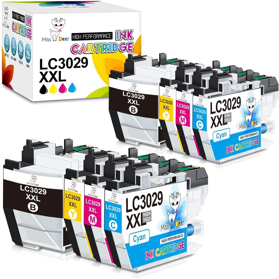 Miss Deer LC3029XXL Ink Cartridges, High Yield Replacement Ink for Brother LC3029 LC3029XXL Work for MFC-J6535DW MFC-J6935DW MFC-J5830DW MFC-J5930DW MFC-J5830DWXL J6535DWXL, 2 Sets