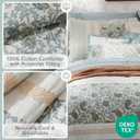 Madison Park Dawn 100% Cotton Shabby Chic Comforter Set-Modern Cottage Design All Season Down Alternative Bedding, Matching Shams, Bedskirt, Decorative Pillows, Queen(90"x90"), Aqua 9 Piece ,