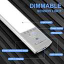 Under Cabinet Lighting, 4Pack Motion Sensor Light Indoor with 3 Color Temps, Rechargeable Under Counter Lights for Kitchen,Dimmable Closet Lights Battery Operated, 76 LED Motion Sensor Light Indoor