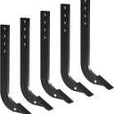 5PCS Box Blade Shank, 18'' Scarifier Shank, 4 Holes Box Scraper Shank, Ripper Shank with 7PCS Removable Tapered Teeth and Pins, Adjustable Shanks Assembly for Replacement, Digging, Plowing