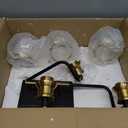 Tipace Black & Gold Vintage Bathroom Vanity Light Fixtures Over Mirror Glass Globe 3 Lights Industrial Vanity Lights Farmhouse Bath Lighting(Exclude Bulb)