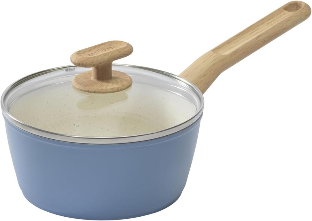 GoodCook Healthy Ceramic Titanium-Infused 2 Quart Saucepan with Lid, Light Blue  Induction Cookware, Nonstick Cooking Pan, Food Cooker for Soups, Sauces, Potatoes, Pasta, Rice (2 Quarts)