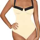 Jolefille One Piece Swimsuit Women Tummy Control Push Up Underwire Swimwear Cheeky Bathing Suit Color Block Monokini L