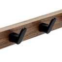 Coat Hooks Wall Mount, 16.5" Wall Mounted Coat Rack with 5 Aluminum Hooks for Hanging Backpacks, Hats, Dog Leashes, Towels, Keys, Walnut Wood Wall Hooks for Entryway, Bathroom, Bedroom