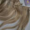 Real Human Hair Lace Clip In Hair Extensions Thick ends 16inch 100g Ombre Piano Color Dark Brown Roots/Chestnut Blonde Highlights Balayage Double Wefted Silky Soft Human Hair Extensions