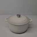 Mueller 6qt Enameled Cast Iron Dutch Oven, Heavy-Duty Casserole and Braiser Pan with Lid and Knob, Oven-Safe up to 500 F & Across All Cooktops, White