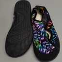 LeIsfIt Womens Slippers Wide Diabetic Shoes Adjustable Arthritis Edema House Shoes Indoor Outdoor Slippers (Black Multi, 10 Wide)