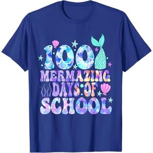 100 Mermazing Days Of School 100th Day Of School Mermaid T-Shirt, Medium