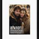 Rempry 8x10 Picture Frame, Display Pictures 5x7 with Mat or 8x10 Without Mat, Wall Hanging or Tabletop Photo Frame with Shatter Resistant Plexiglass, Black, 1 Pack