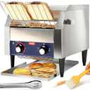 JOHAKYU Commercial Conveyor Toaster - 300 Slices/Hour, Heavy Duty Stainless Steel for Buns Bagels Bread Restaurant Use/Includes Cleaning Accessories