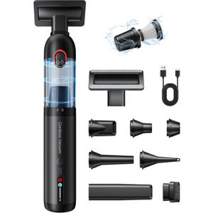 Handheld Car Vacuum Portable Cordless, Hand held Vacuum Cleaner with 21000 Pa Suction Power Mini Air Duster Vacuum for Car Cleaning, Home, Office, Pet Hair | Multi-Nozzle, Washable Filter