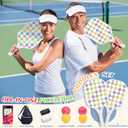 Premium Pickleball Paddles Set of 2, Fiberglass Surface & Polypropylene Honeycomb Core, Lightweight (7.5oz) with 4 Indoor/Outdoor Balls,GripTapes Carry Bag, Perfect for Beginner Men Women (Rhombus)