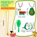 Jexine 48 Pcs Mexican Fiesta Party Supplies Including Cinco De Mayo Fiesta Sombrero Headbands Necklaces Paper Eyeglasses Plastic Maraca Mexican for Cinco De Mayo Party
