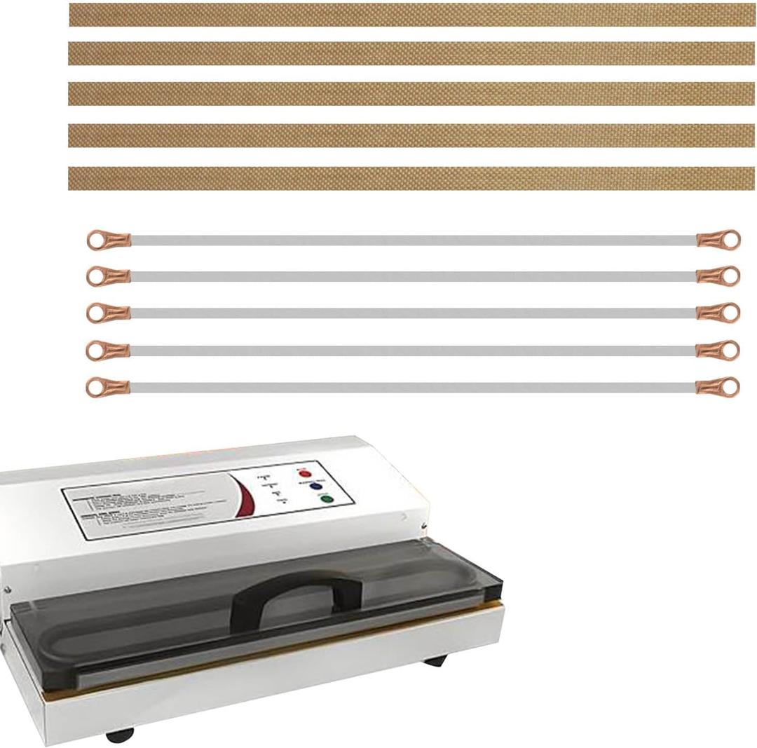 Vacuum Sealer Maintenance Kit, 5 Heat Wires and 5 Seal Bar Tapes, Compatible with Weston Pro-2100, Pro-2200, Pro-2300, Repair Kit for 65-0101, 65-0201, 65-0401-W