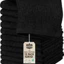 Utopia Towels Only11Pack Cotton Washcloths Set, 100% Ring Spun Cotton, Premium Flannel Face Cloths, Highly Absorbent and Soft Feel Fingertip Towels, Black