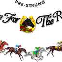 Glitter Run for The Roses Banner, Pre-Strung NO DIY Kentucky Derby Decorations, Horse Race Garland Kentucky Derby Banner for Wall Home Decor