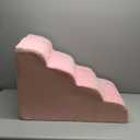 Dog Stairs for Small Dogs - High Density Foam Pet Steps, Extra Wide Dog Ramp with Non-Slip Bottom for High Beds, Couch and Sofa, Best for Dogs Injured, Older Doggy Cats,4 Stpes, Pink